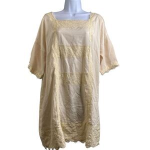 MM Couture Women’s Ivory Lace Shift Dress Angelic Ethereal Romantic Boho Size L